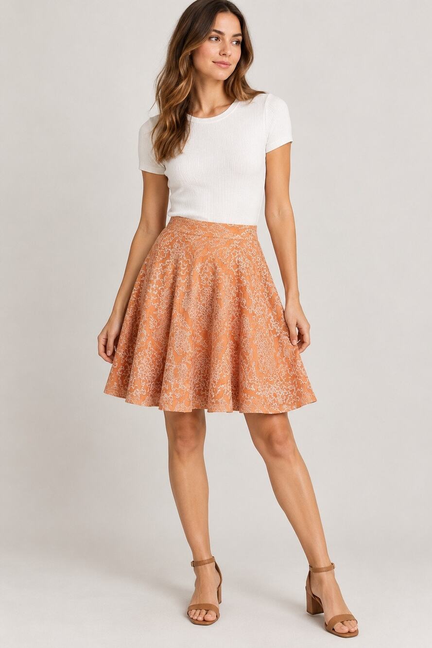 Robert Rodriguez Embroidered Fit & Flare Skirt – Size 6